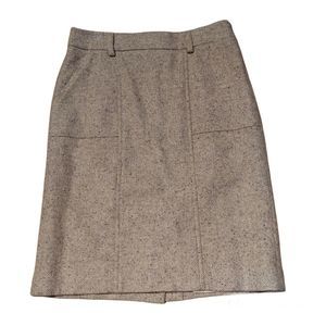 ANN TAYLOR Wool Skirt Size 4 Tweed Pencil with Pockets